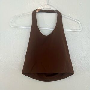 Brown Sleeveless Women's Bra Halter Top